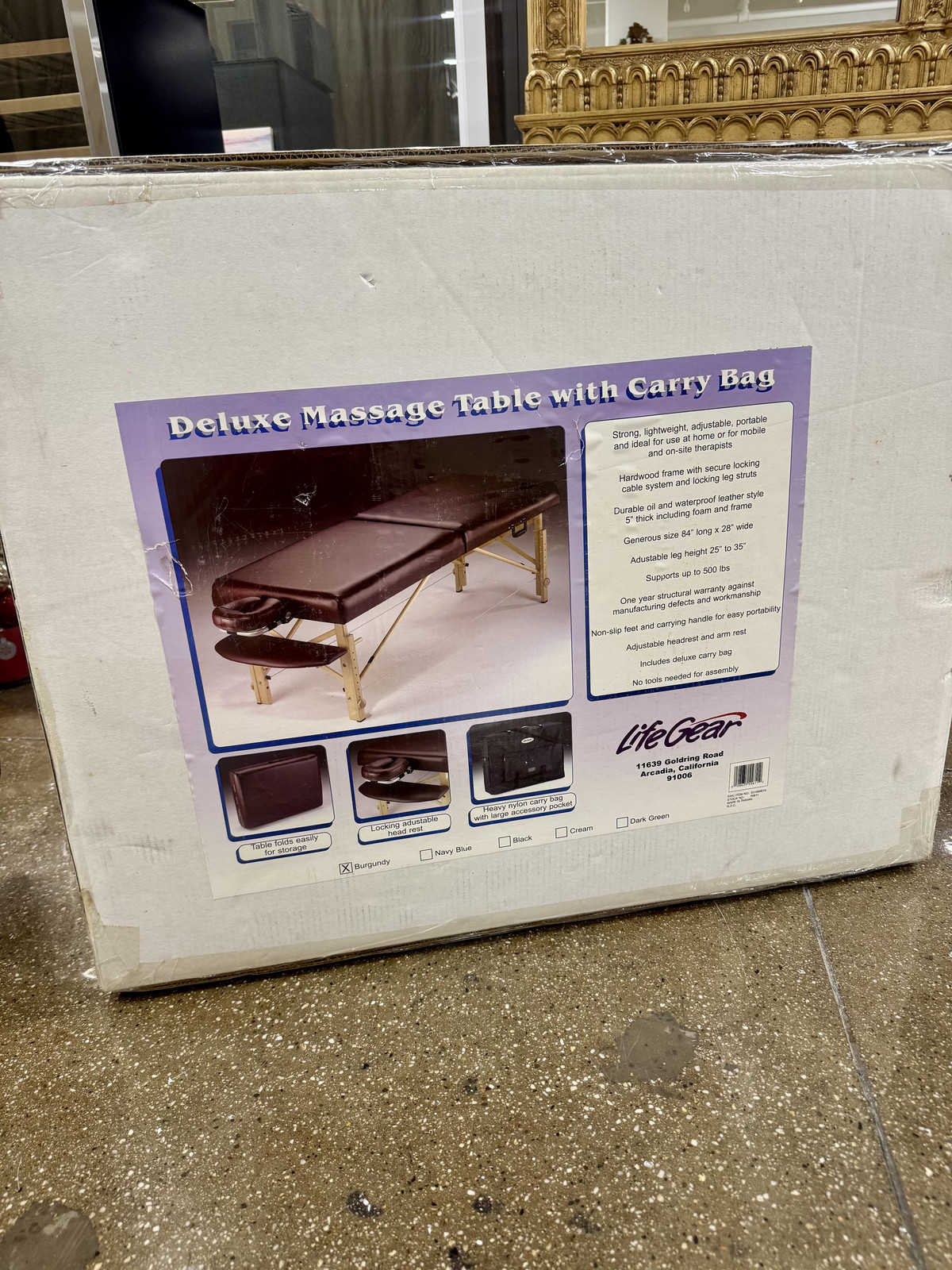 new vintage LIFEGEAR deluxe portable massage table  (never used) with carry bag