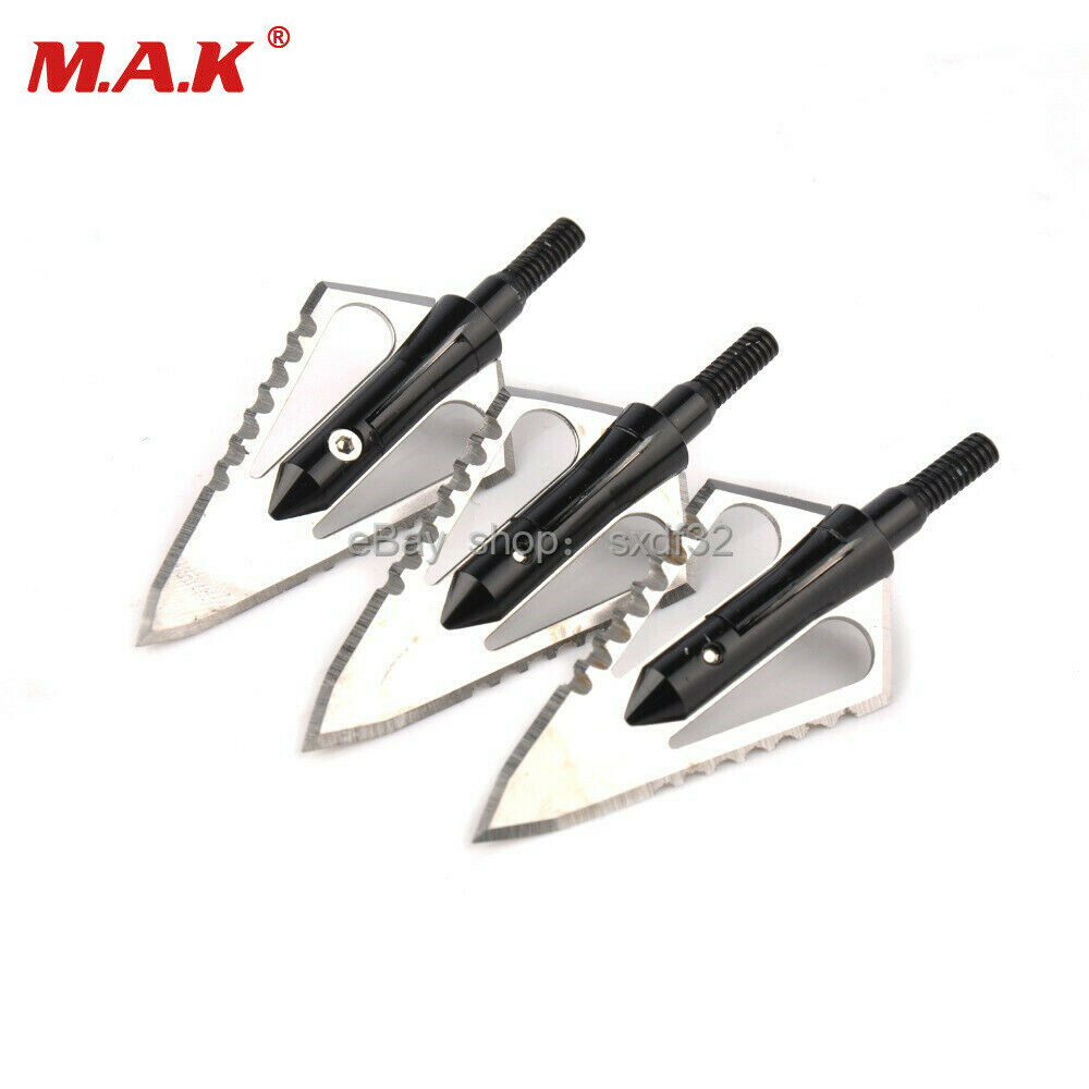 3/6/12Pcs 100Grain Bow 4 Sharp Fixed Blade Arrow Head Arrowhead Archery Shooting