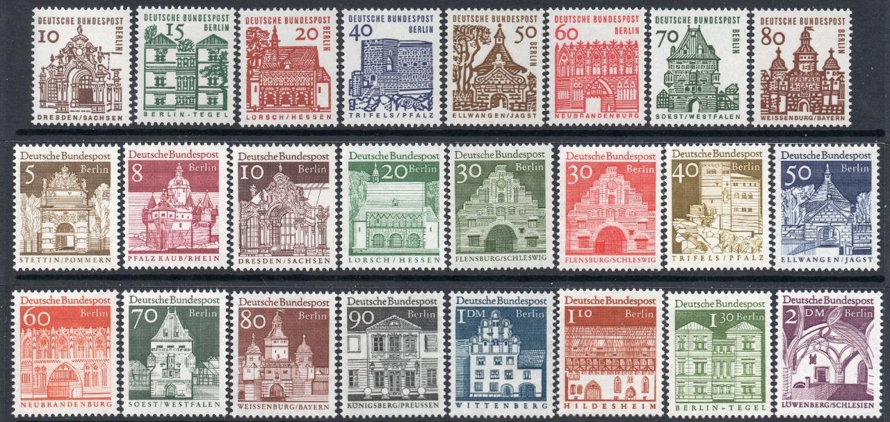 GERMANY (WEST BERLIN) MNH 1964 SGB236-259 GERMAN ARCHITECTURE SET