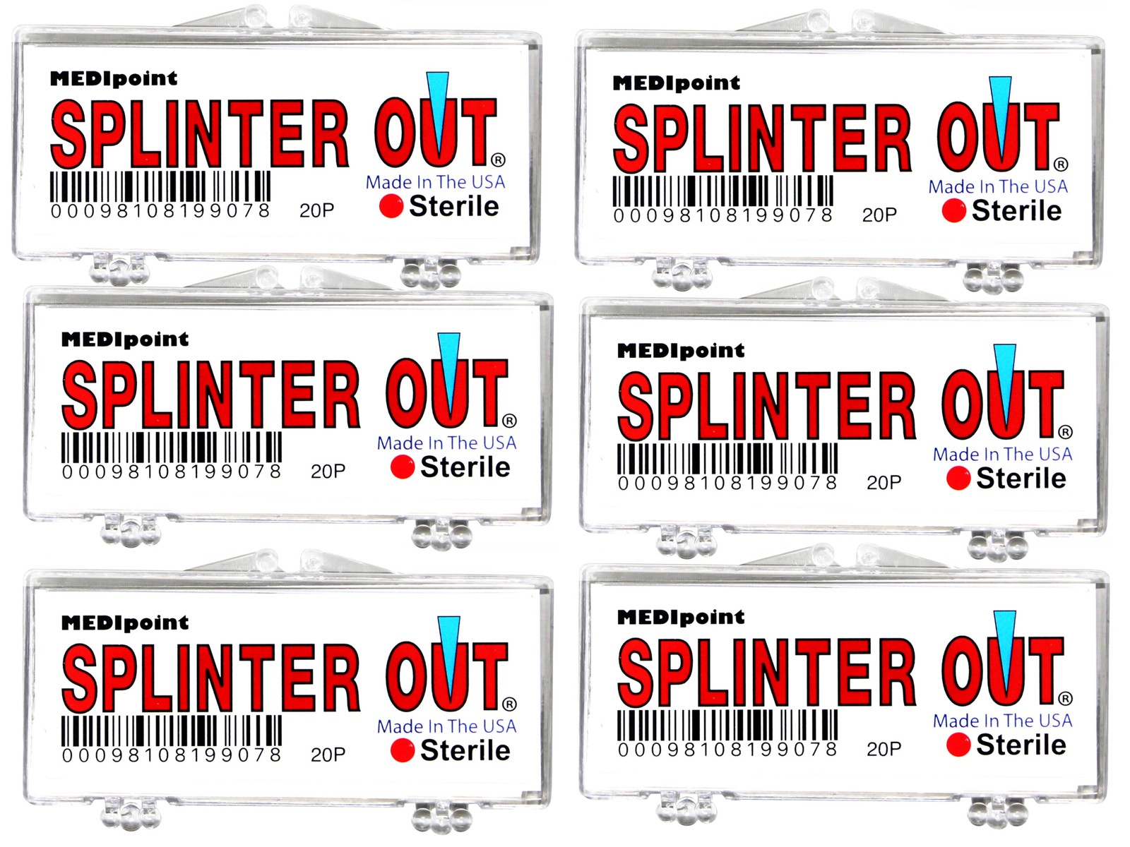 Medipoint Splinter Out Remover, Sterile, and Easy to Use, 20 Count - 6 Pack
