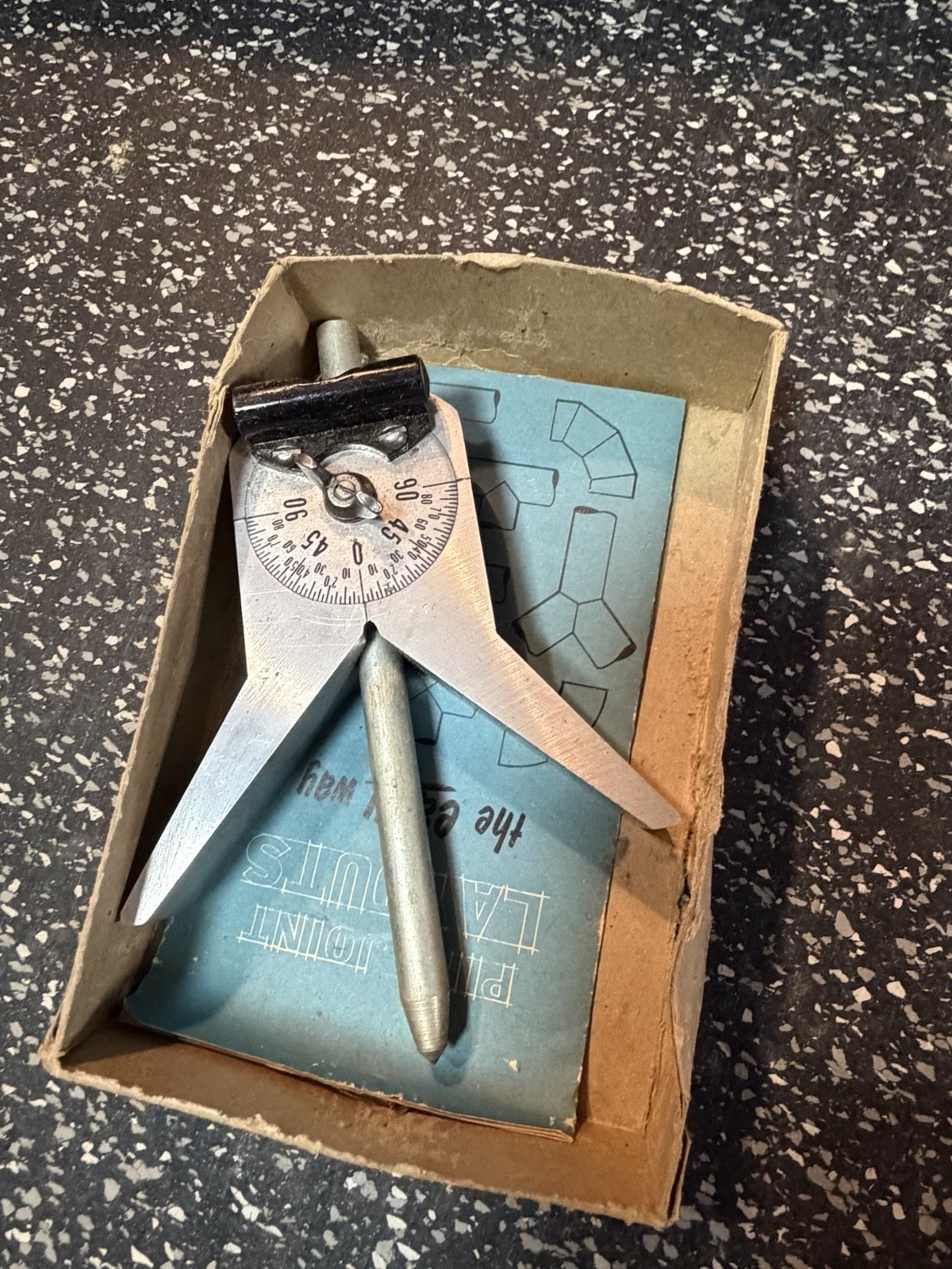 Vintage Pipe Joint Layout Gauge Tool w/ Manual Pipefitter Machinist Tool