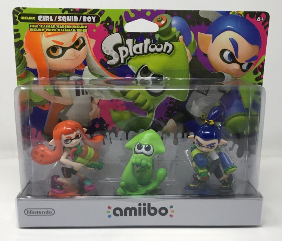 Inkling Girl Boy Squid Splatoon Amiibos Nintendo Brand New & Factory Sealed!
