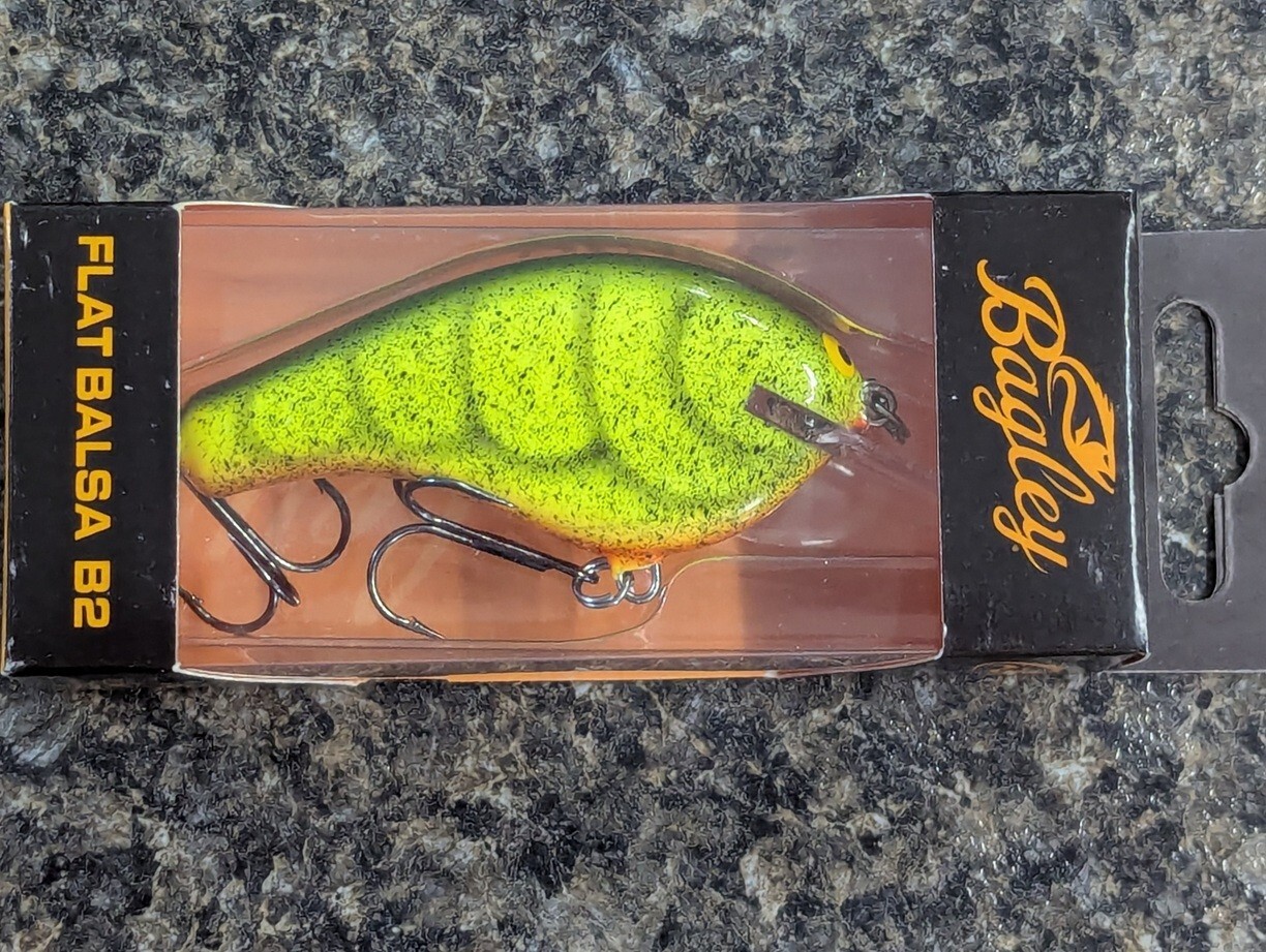 Bagley Flat Balsa B2 - Camo Green Craw - 3/4 oz - 2 1/2" Fishing Lure