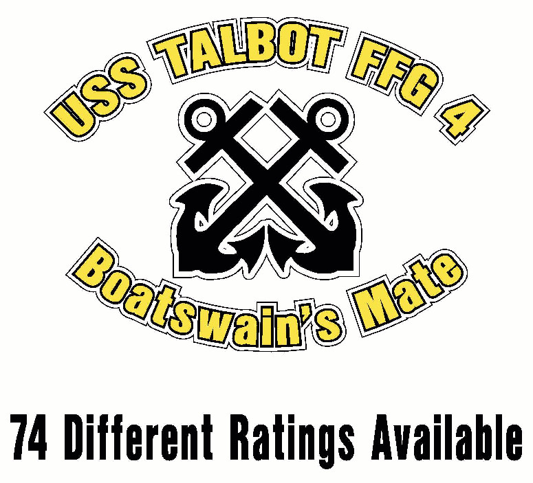 USS TALBOT FFG 4 Oval Decal / Sticker Military USN U S Navy S06A