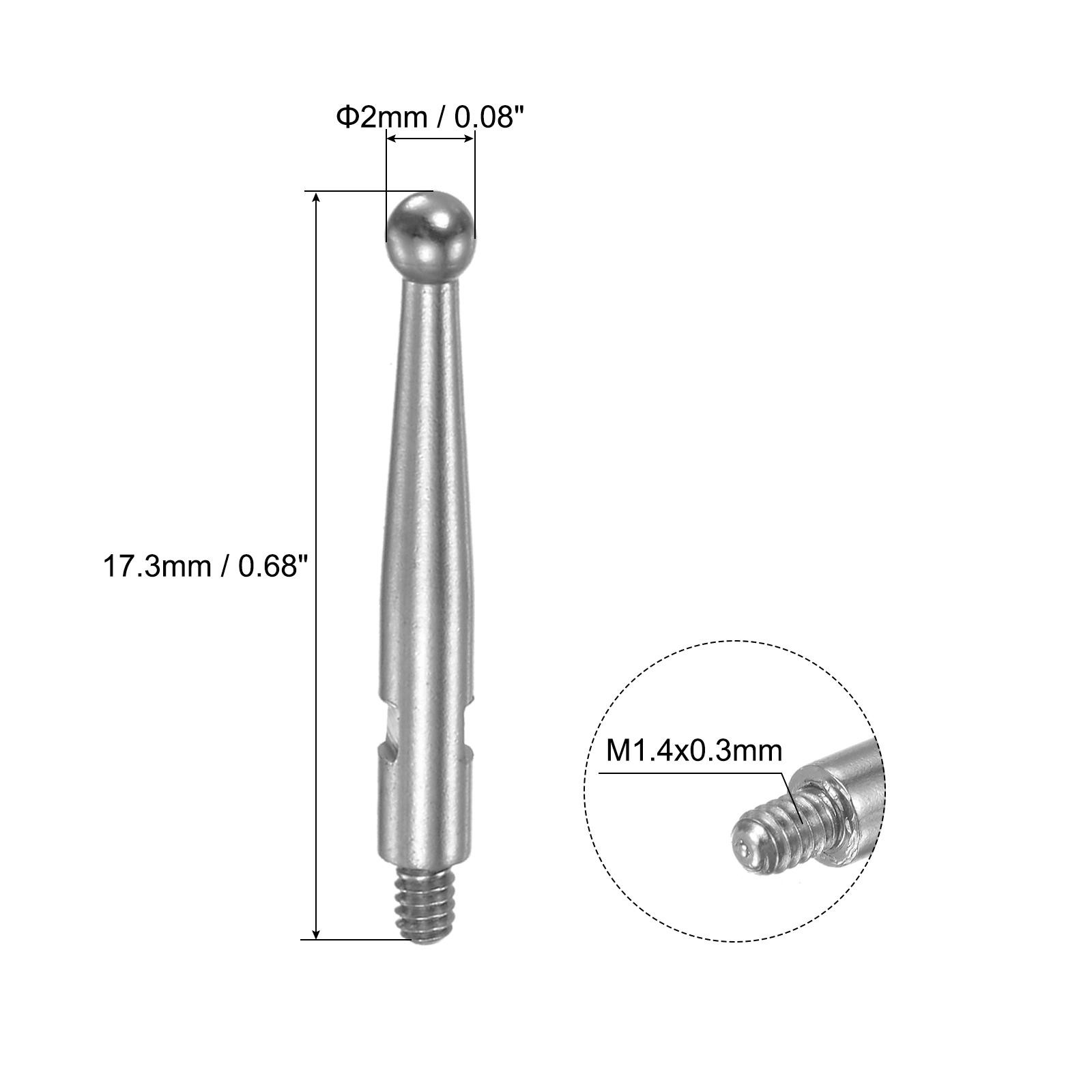 Contact Point for Dial Test Indicator, HSS Ball Tip M1.4x0.3 Thread, 2 Pcs
