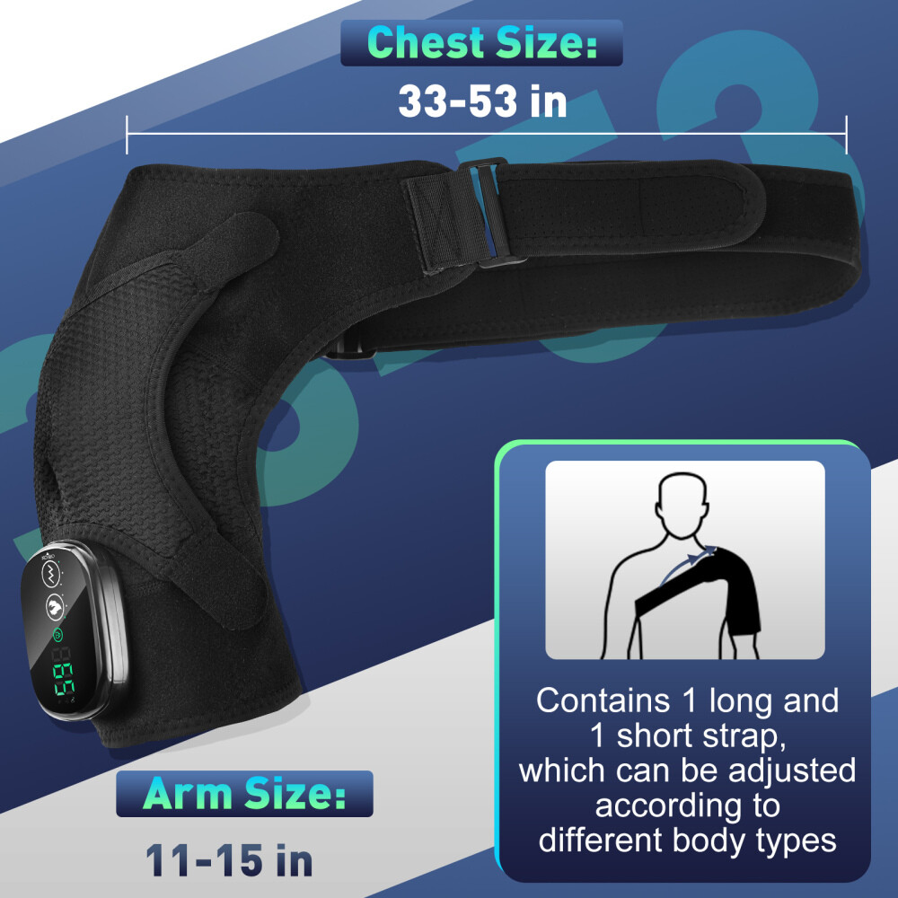Electric Heated Shoulder Brace Massager Rotator Cuff Support Compression Wrap US