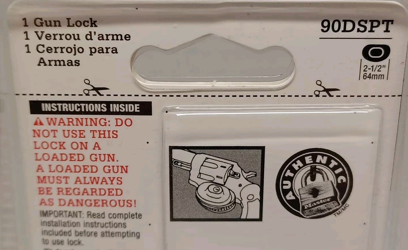 Master Lock Gun Trigger Lock 2 Keys Masterlock Gunlock NEW 90DSPT