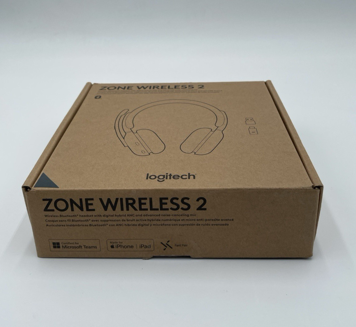 Logitech Zone Wireless 2 AI Noise Cancel Headset Bluetooth USB New Open Box