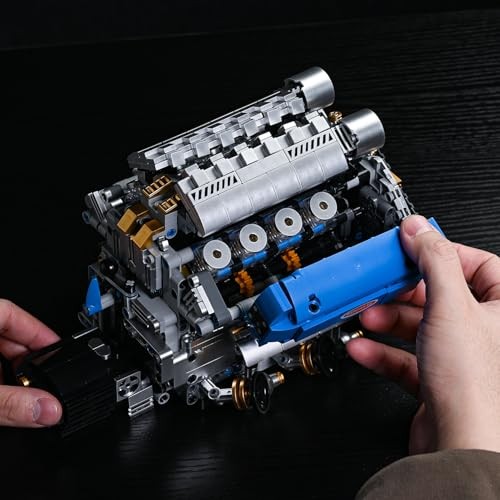 V8 Engine Model Kit That Runs, Motorized Engine Building Set for Adults,