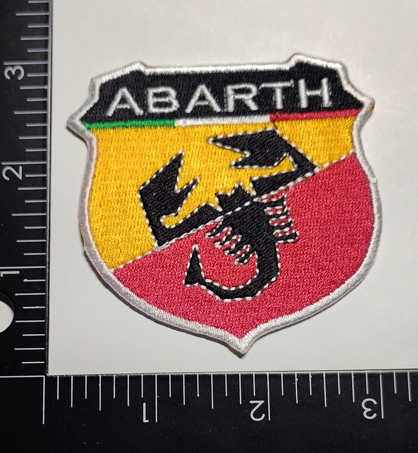 ABARTH Aufnäher Aufbügler Patches Auto Fiat 500 Lancia Iron On Sew High Quality