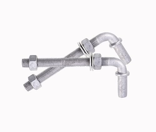 J-Bolt Post Hinge with 5/8" Hinge Pin Galvanized Post Gate Hinge for 6" (4 Pcs)