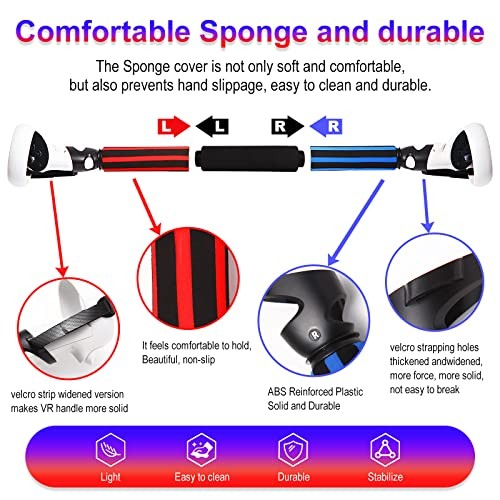 Striped Style VR Game Handle Attachments for Quest 2 - Extension Grips