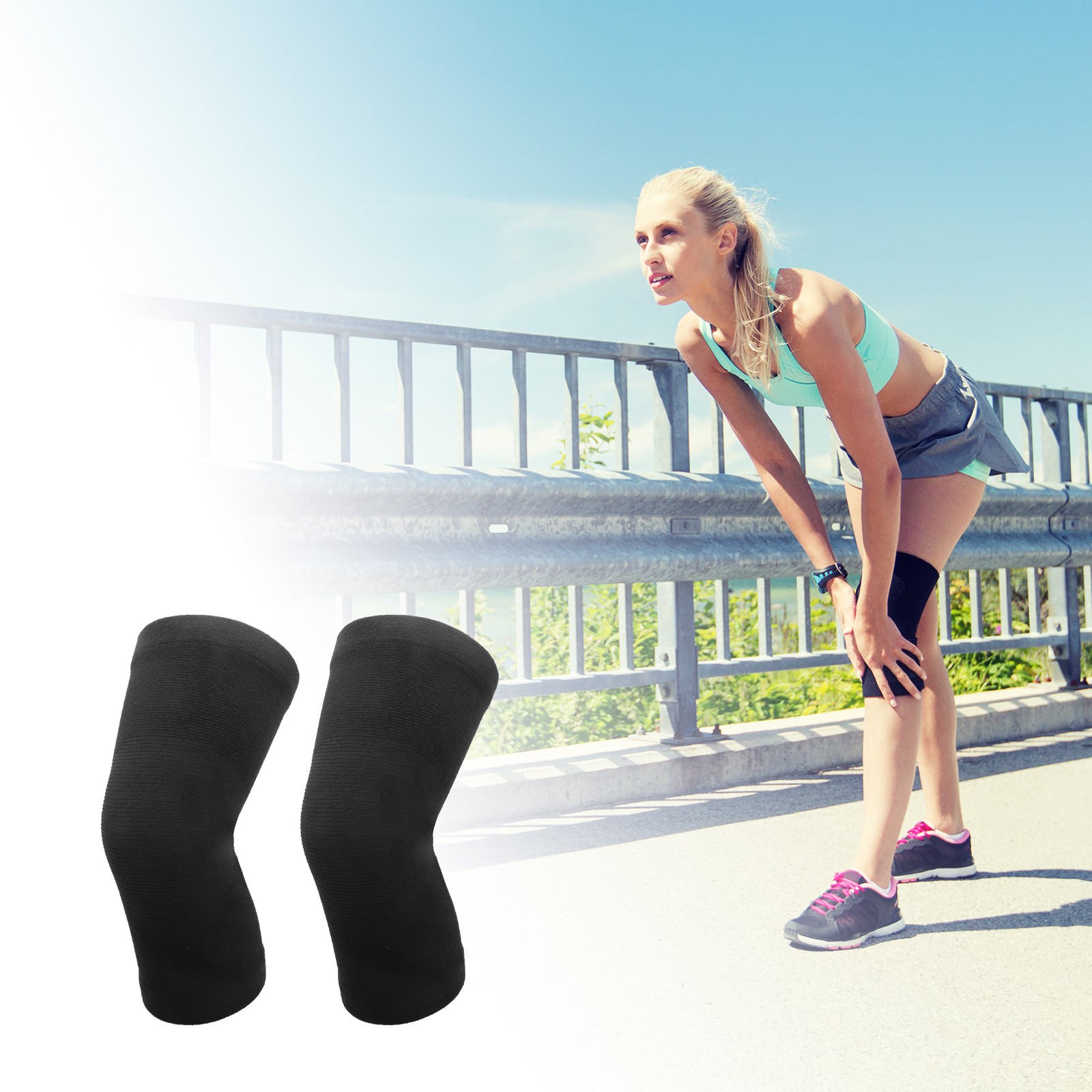 Comfortable Knee Pads Medium Size Black 1 Pair
