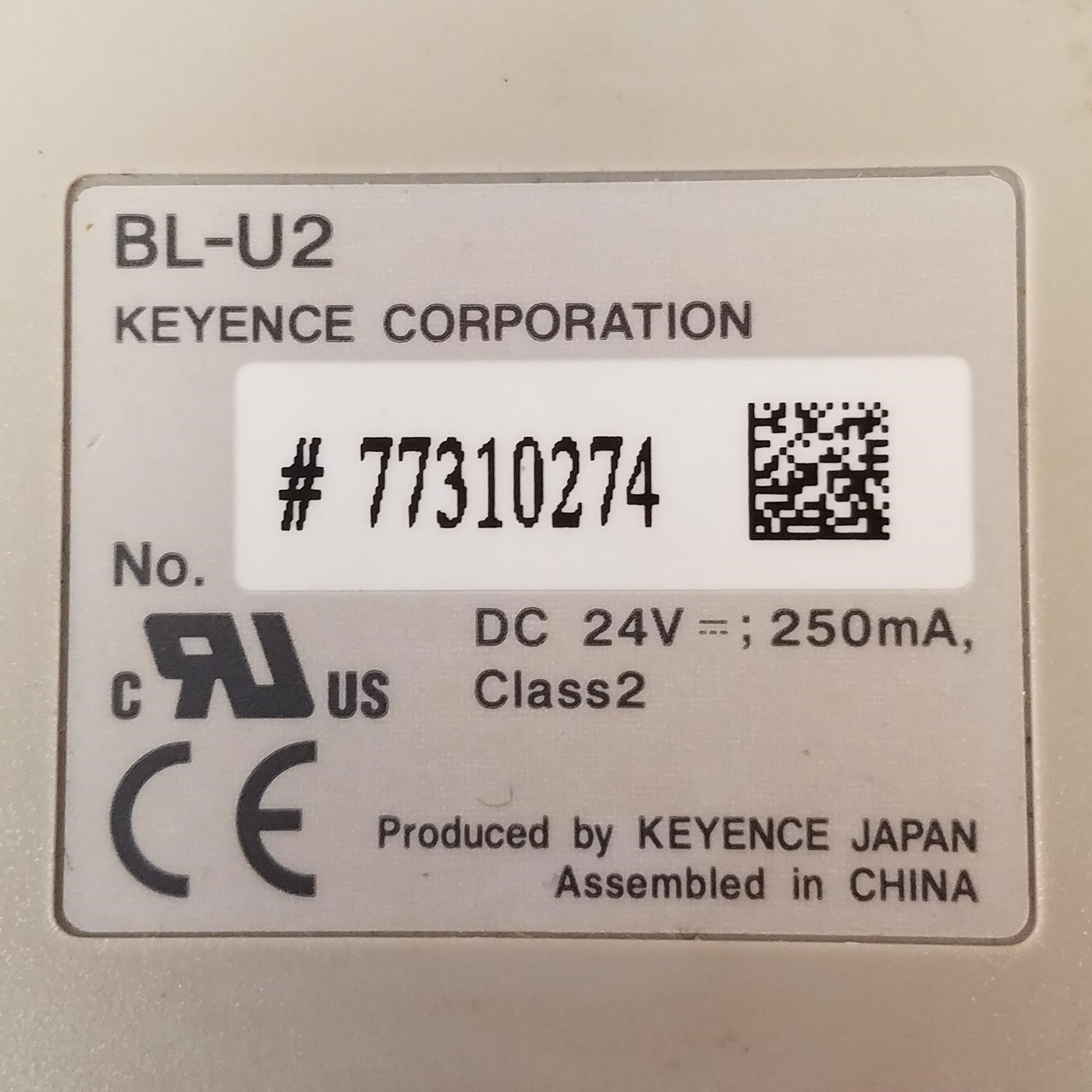 Keyence Barcode Reader 24V Power Supply RS232C - BL-U2 - USED