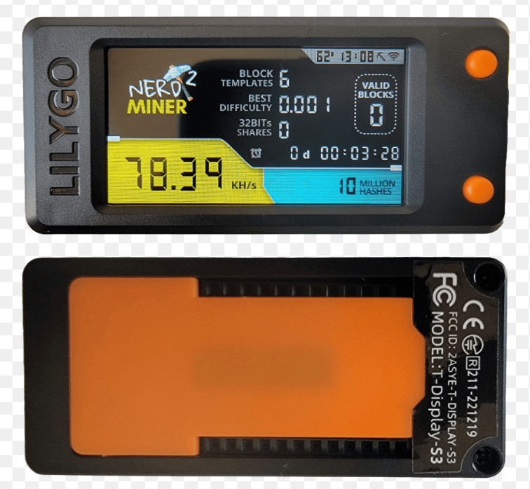 *Bitcoin (BTC) Lottery Nerdminer T-Display S3 V2.0 Version 78KHS - Refurbished