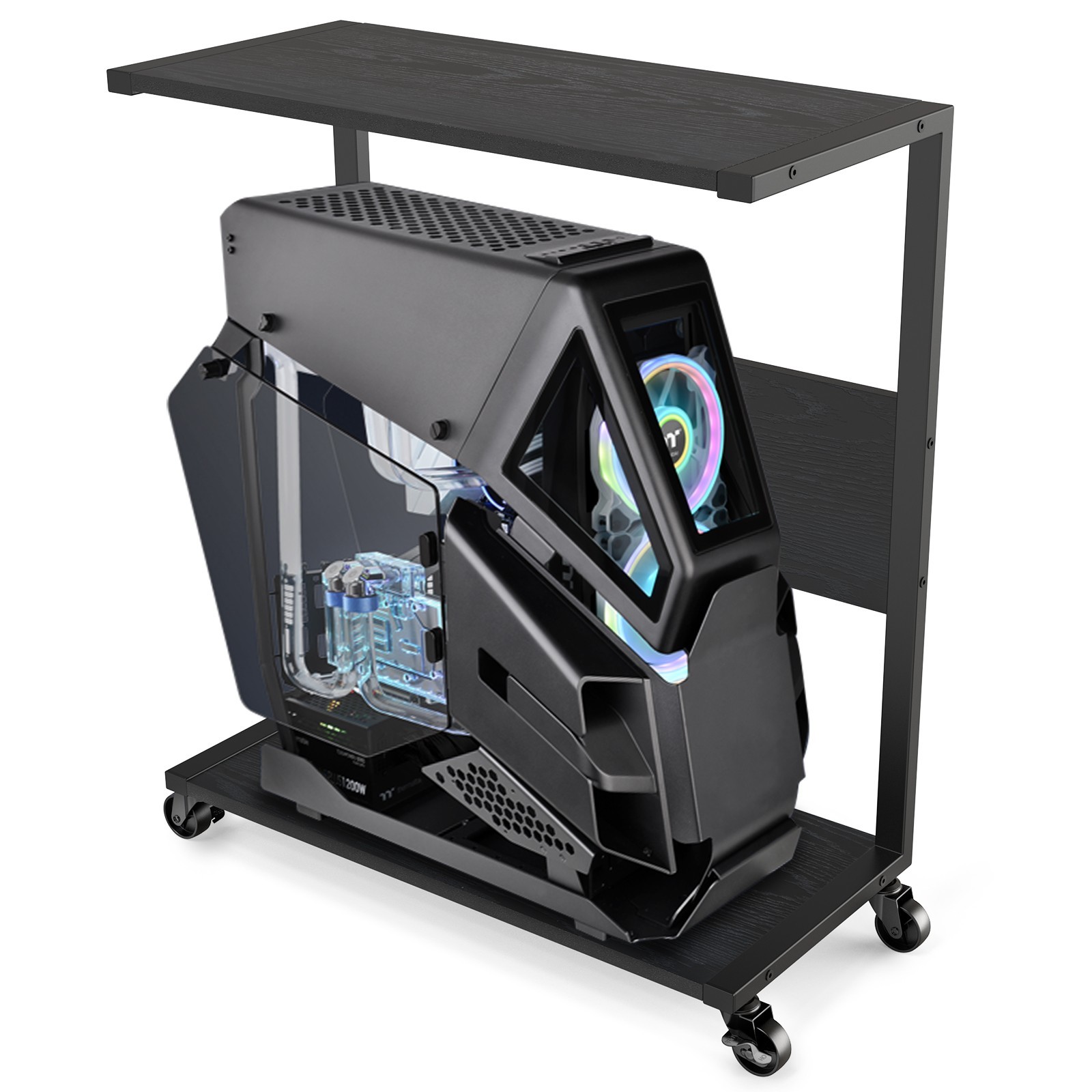 PC Stand Cart Computer Tower Stand Large ATX-Case Sotrage CPU Holder Cart Under