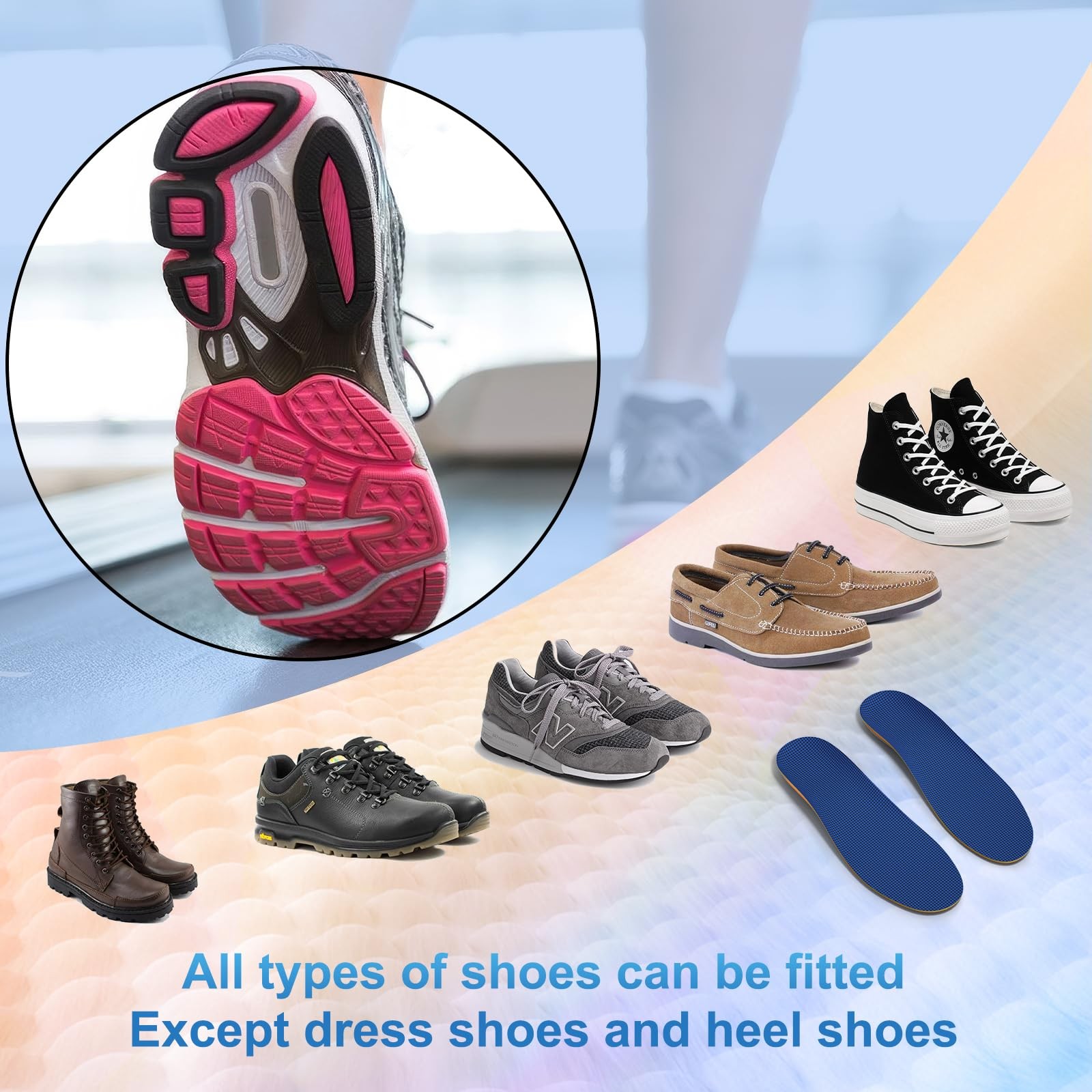 Arch Shoe Insoles for Men and , Plantar Fasciitis Insoles for Flat Feet, Norm...