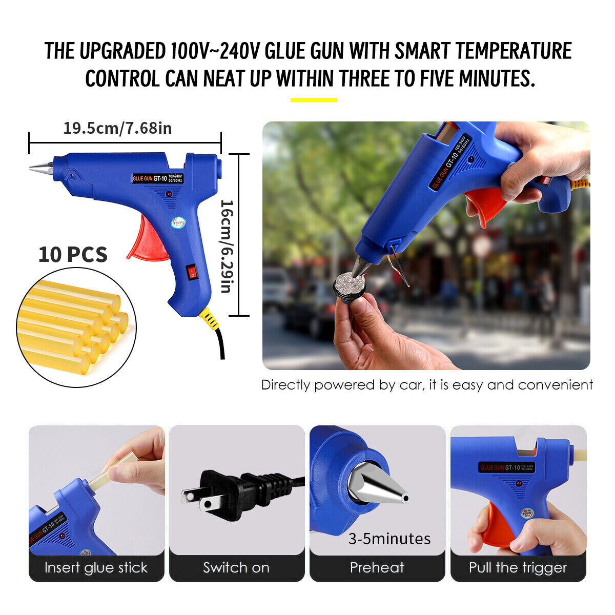 Car Paintless Dent Repair Kit - Easy Dent Removal with Puller, Glue Gun & Tabs