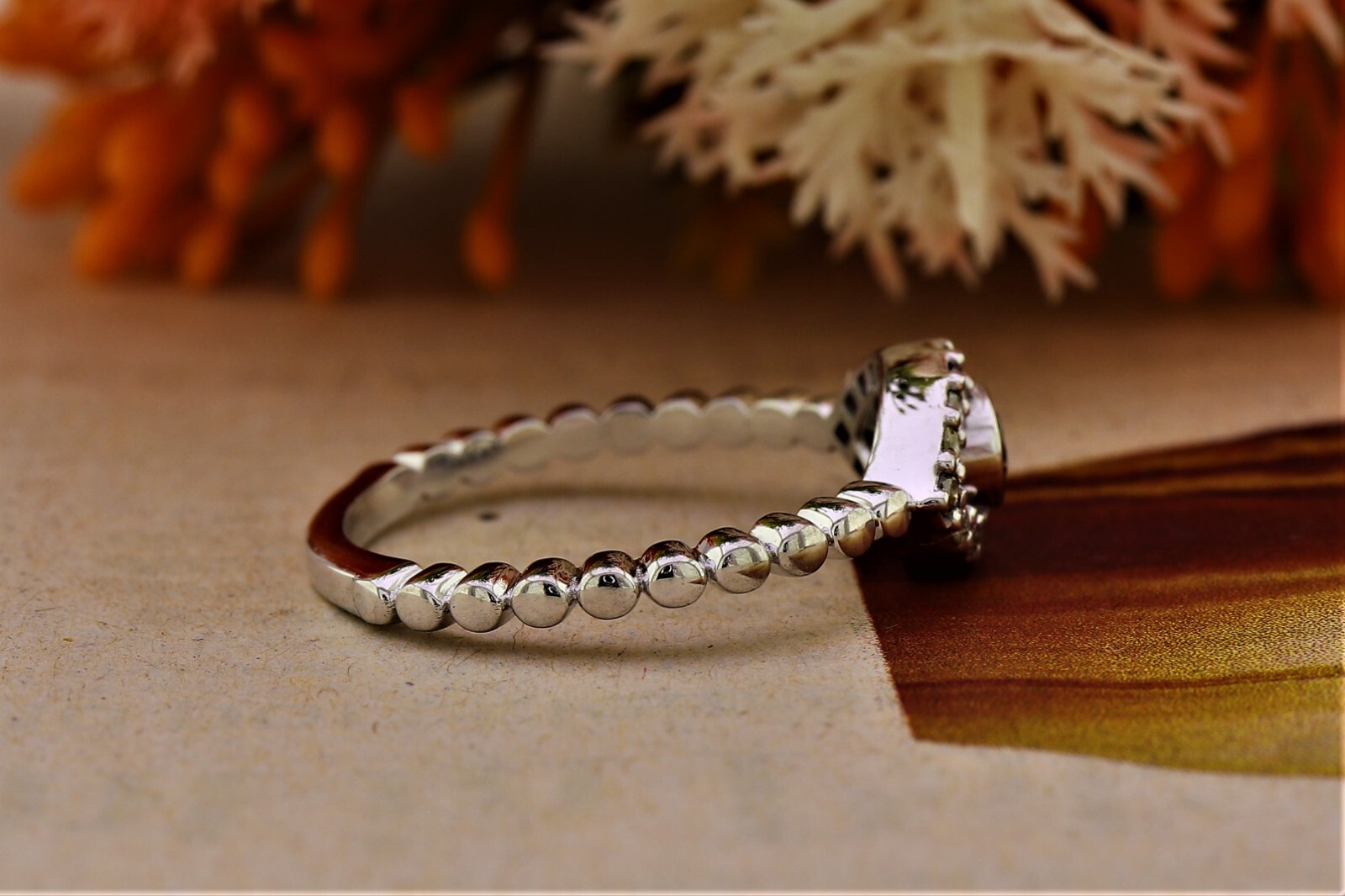 Round Cut Eye Shape Wedding Ring Salt And Pepper Moissanite Ring In S925 Silver