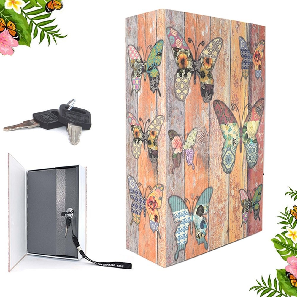 9.5" x 6.3" x 2.3" & 1.4 pounds Book Safe with Key Lock, hidden safe,Metal Bu...
