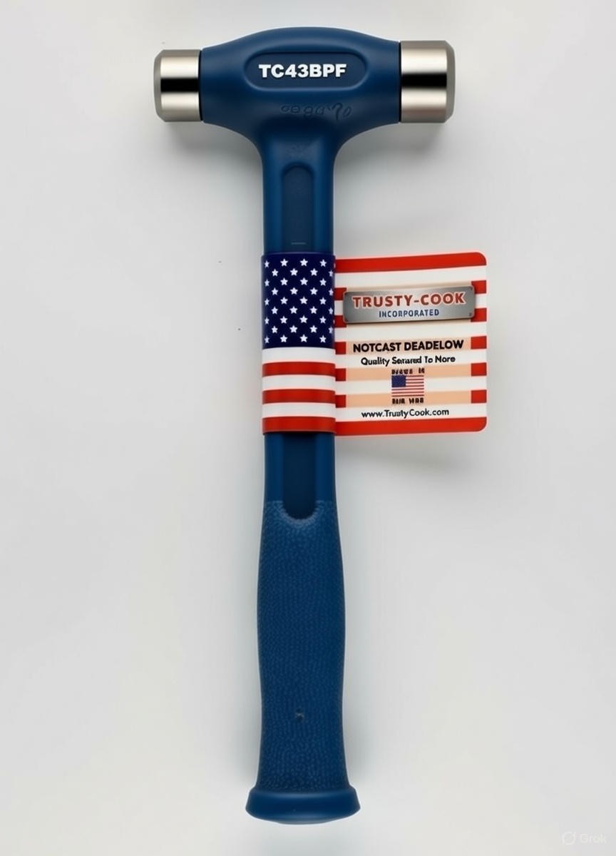Trusty Cook Inc. 43oz Flat-Flat Dead Blow  Model TC43BPF BLUE