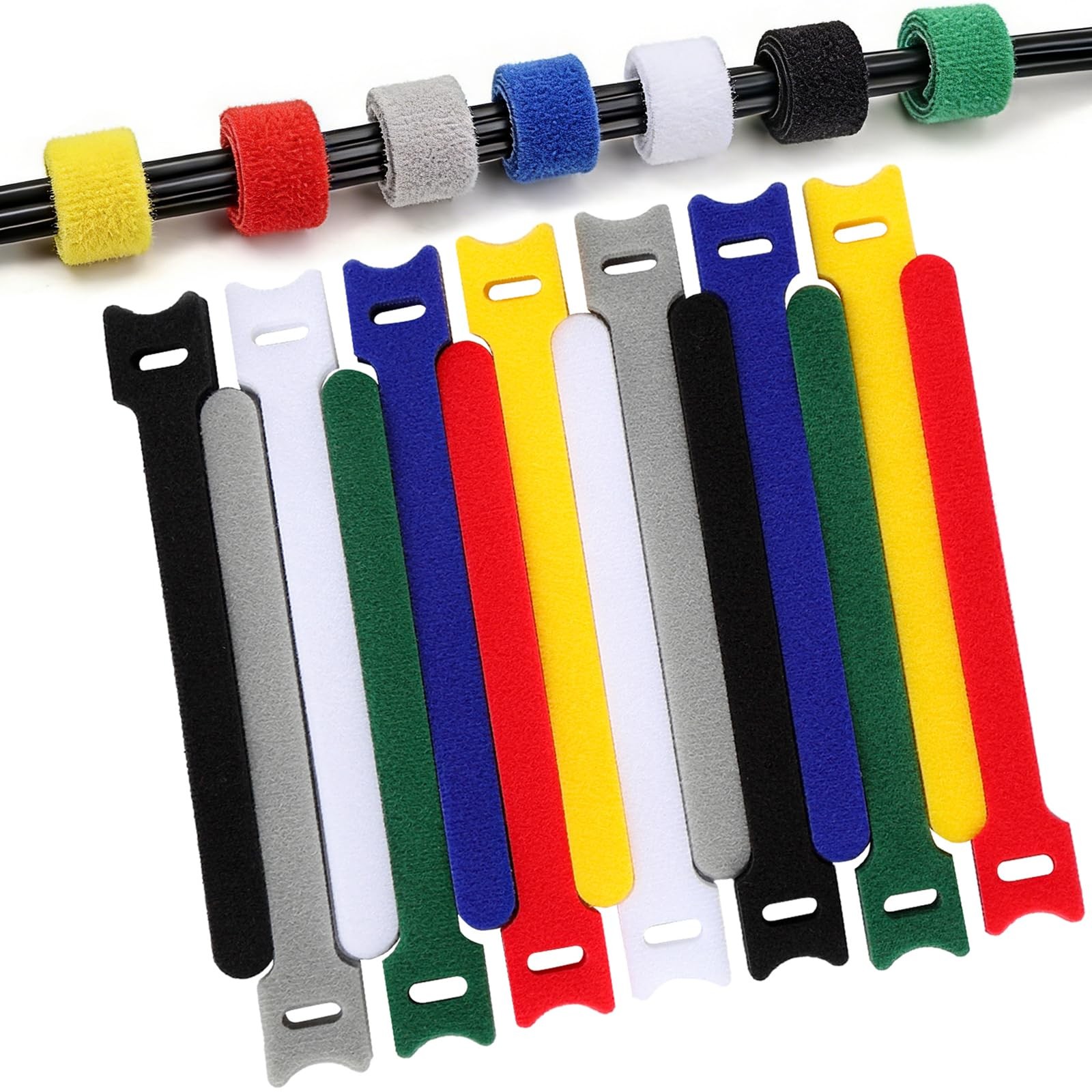 70 PCS 6 inch Cable Ties Reusable Cable Management Adjustable Cable Organizer...