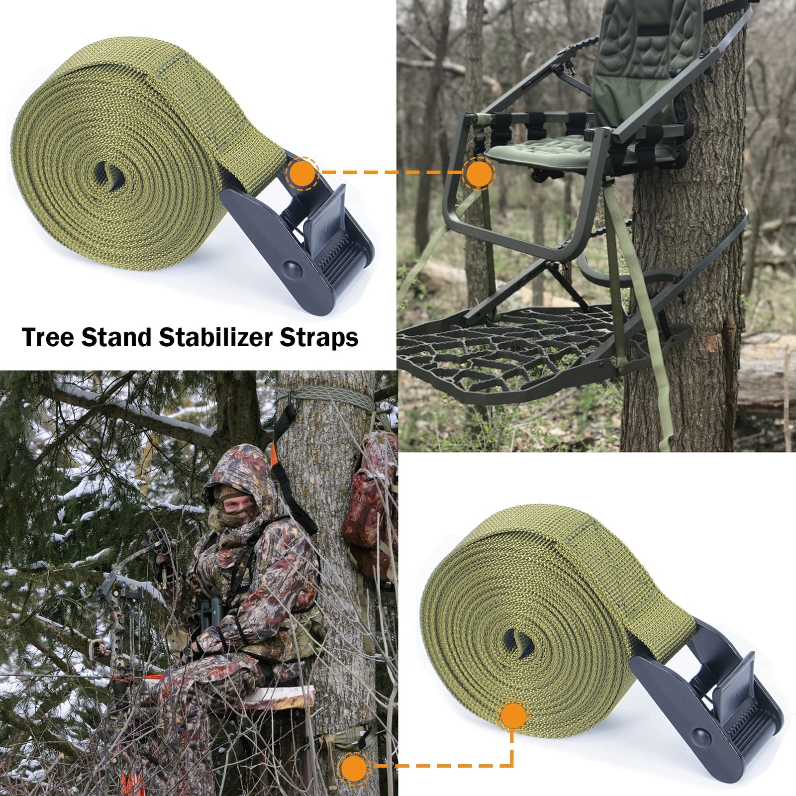 WILLWIN Tree Stand Stabilizer Straps Tree Stand Accessories Hunting Utility S...