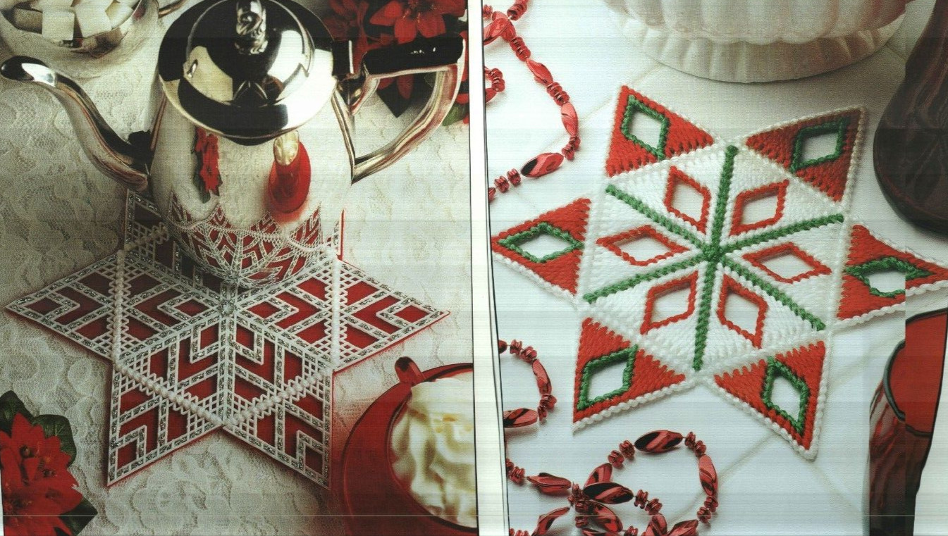NEW STAR PAD & STAR TRIVET CHRISTMAS ANNIE'S PLASTIC CANVAS PATTERN INSTRUCTIONS