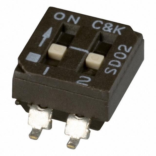 C&K SD02H0SK Slide DIP Switch SPST Sealed 2-Pos SMD  **NEW** Qty.5