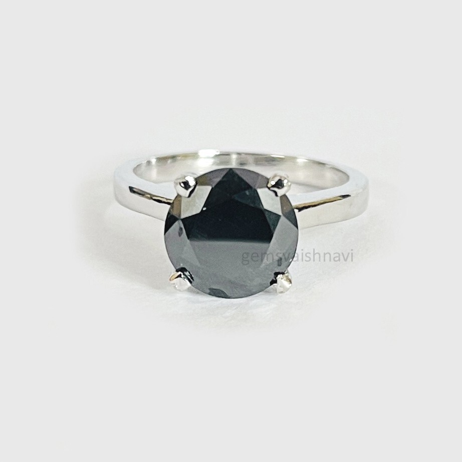 2 Ct Black Diamond Solitaire Ring 4 Prong AAA Certified ! Engagement Ring