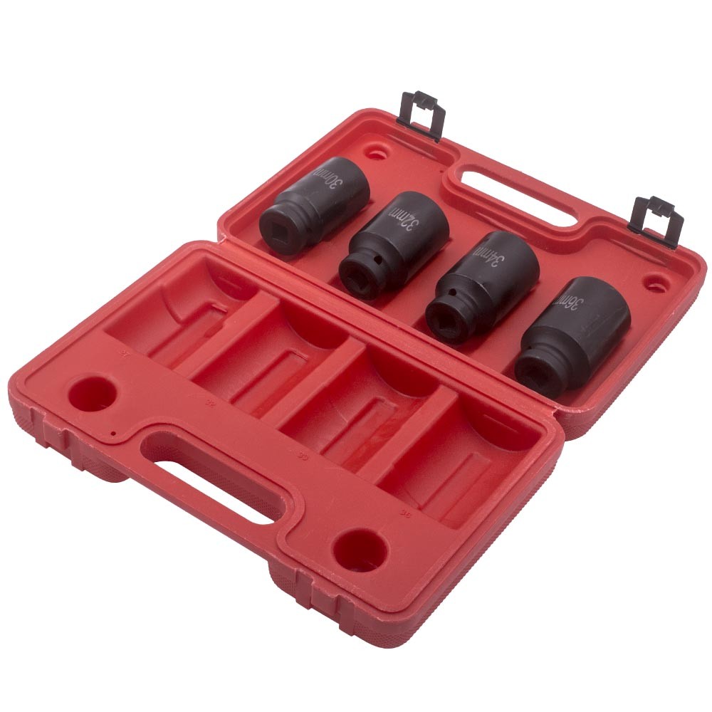 12 Point 1/2'' Drive Deep Spindle Axle Nut Socket Set 30mm 32mm 34mm 36mm