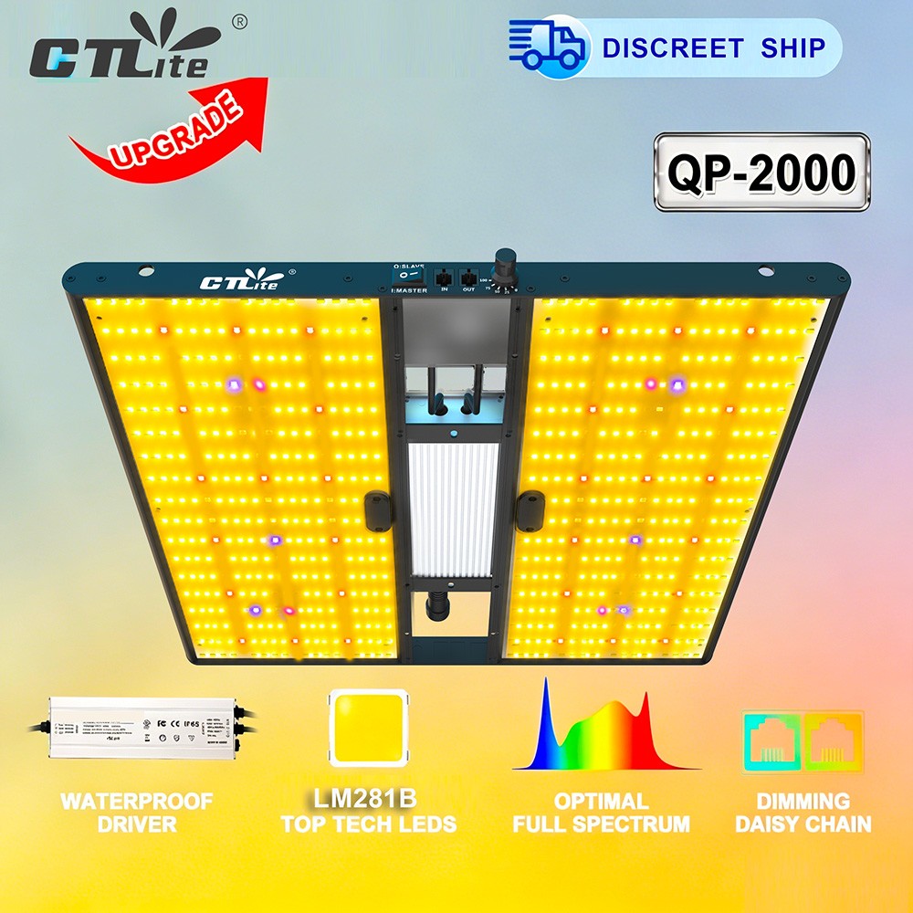 QP2000 LED Grow Light Sunlike Spectrum for Plant Optimized Veg & Bloom 3X3 4X4FT