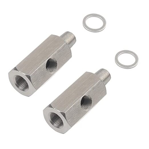 2 Pack 1/8" NPT Hydraulic Oil Pressure Sensor Tee with Gauge Port 2 PACK