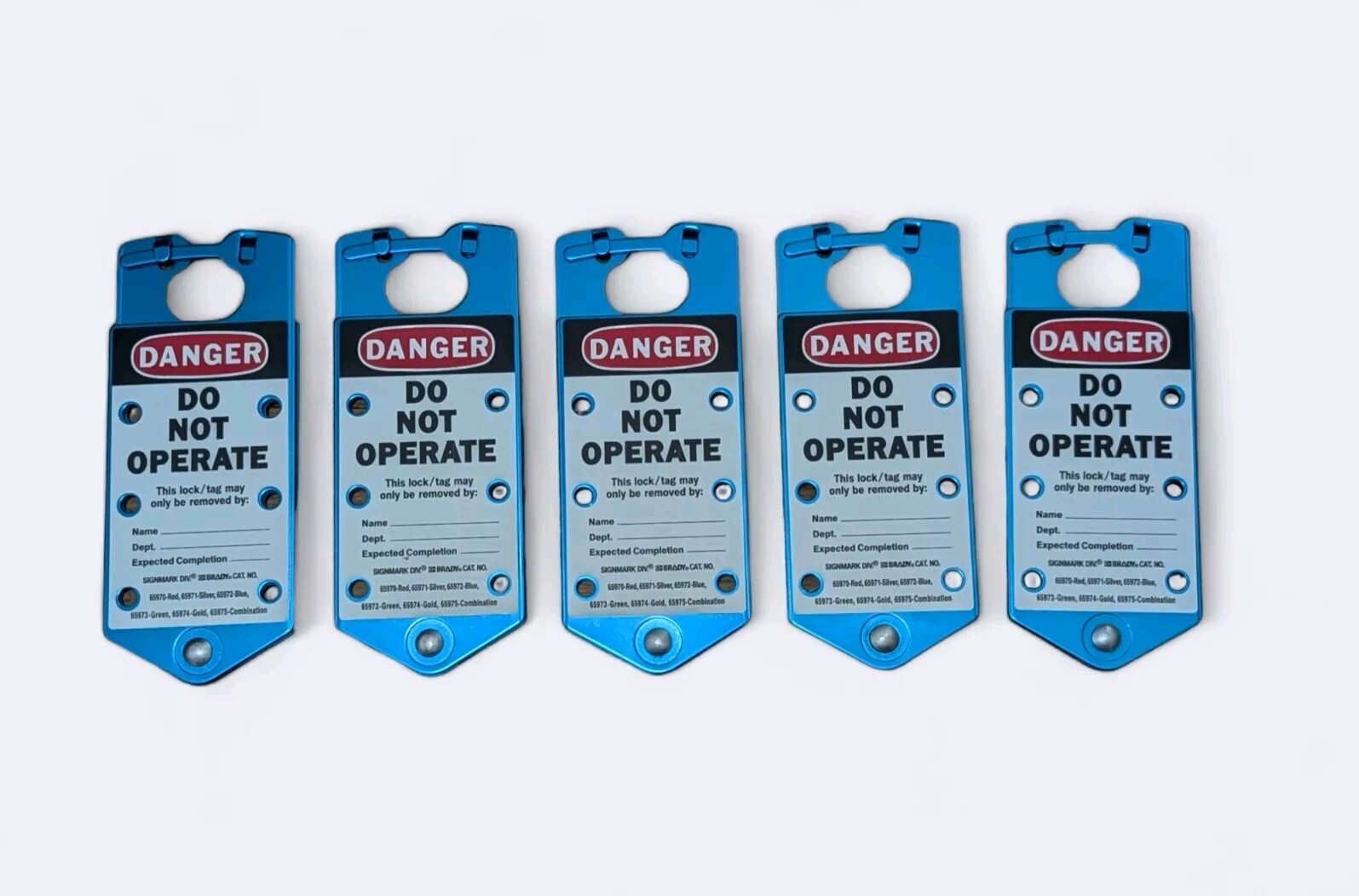 Brady Anodized Aluminum Labeled Lockout Hasp 65972 Blue (Pack of 5) New V