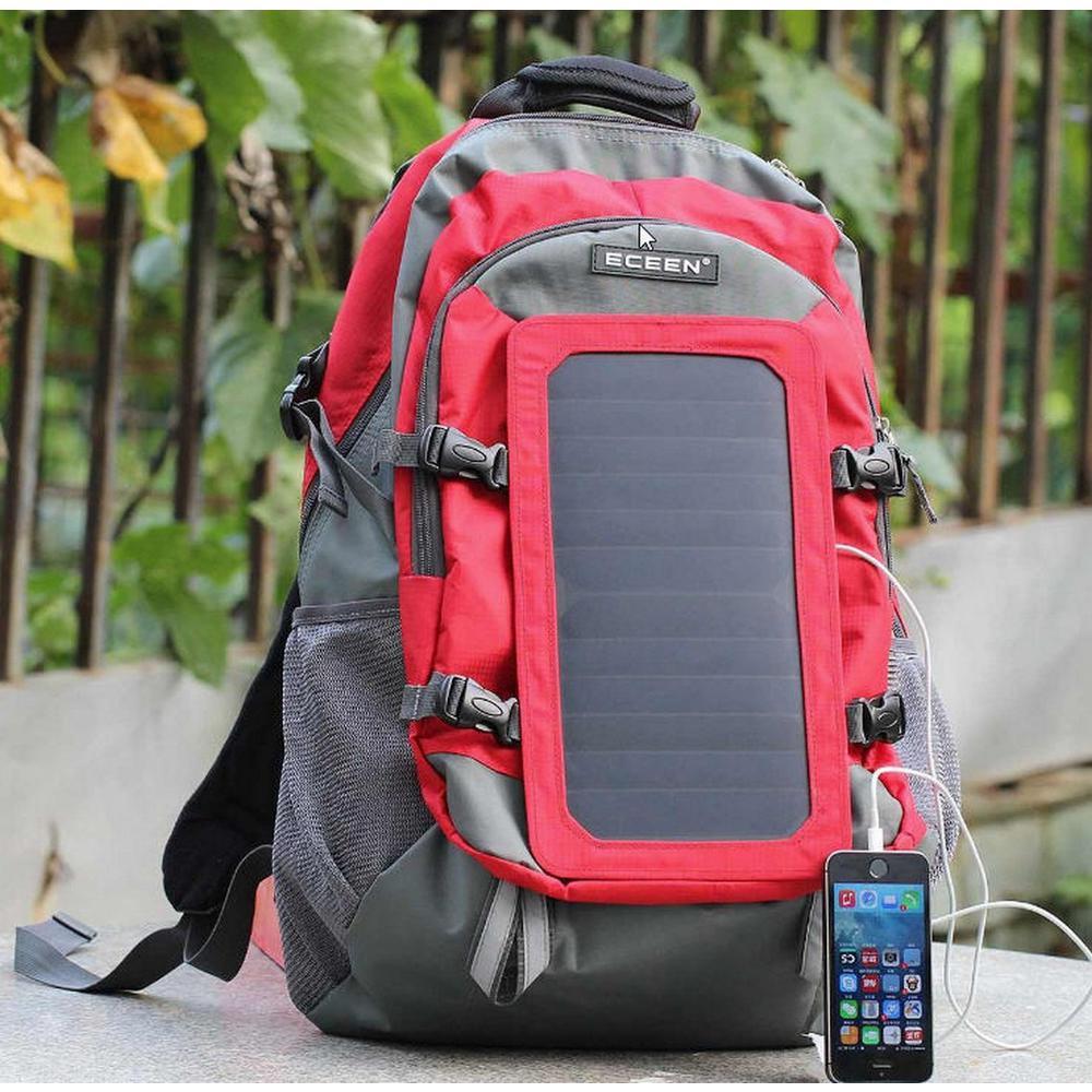 RED Solar Power ECEEN Backpack / 10k mAh battery for charging  / 7-Watt Panel