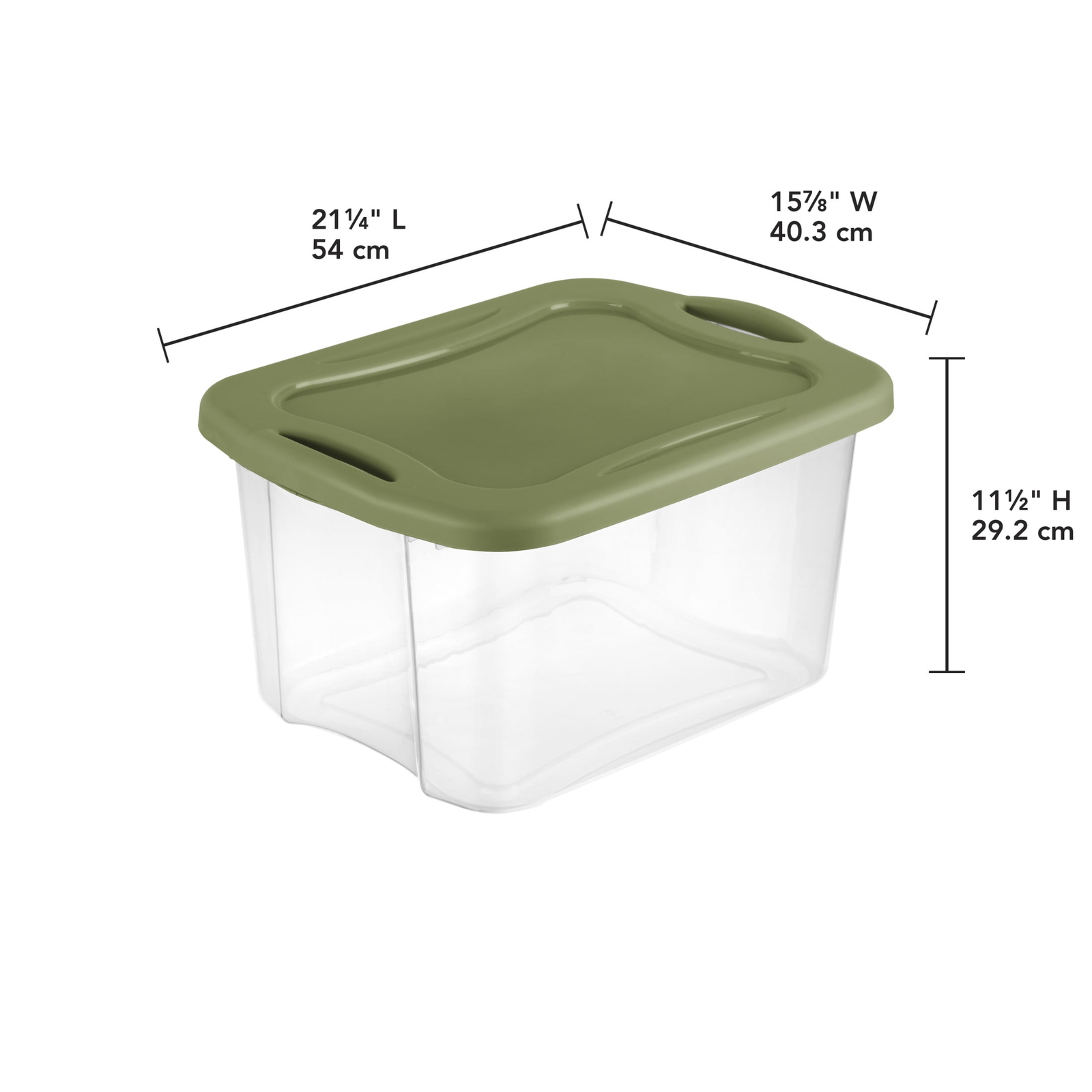 40 Quart EZ Carry, Plastic Storage Bin, Full-Grip Handles, Green