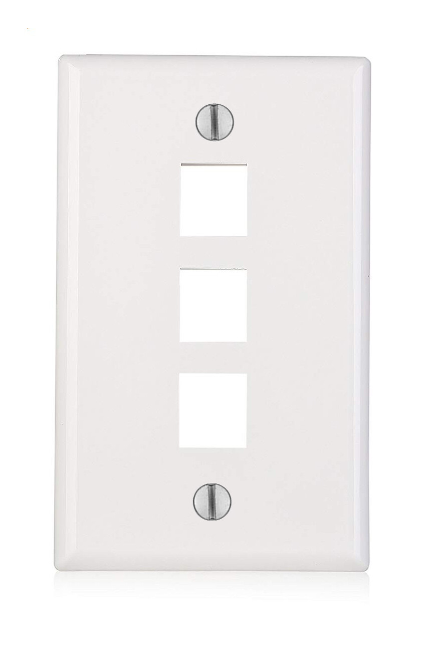 3-Port Plate 10, 20, 50 Lot Keystone Jack RJ45 CAT Network Face Wall Plate