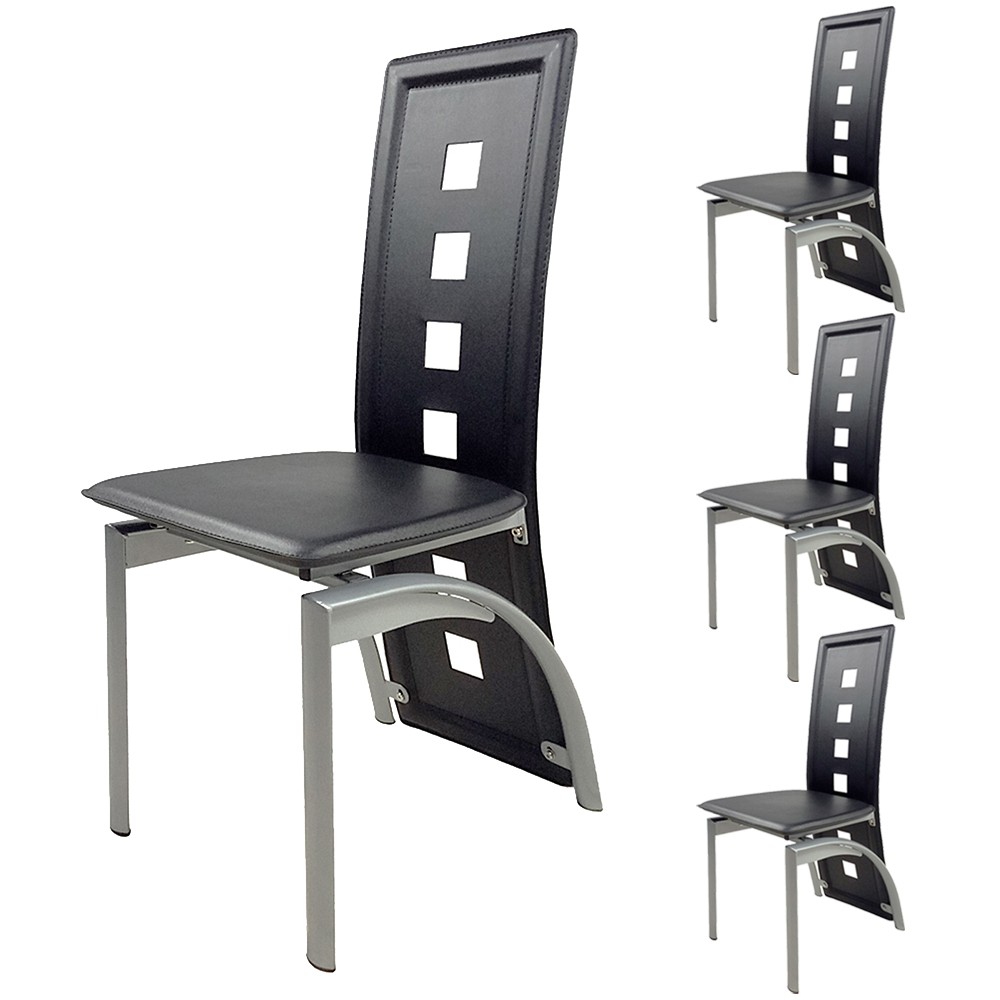 Set of 4 Dining Chair Side Chairs Office Home Kitchen Seat Furniture Black