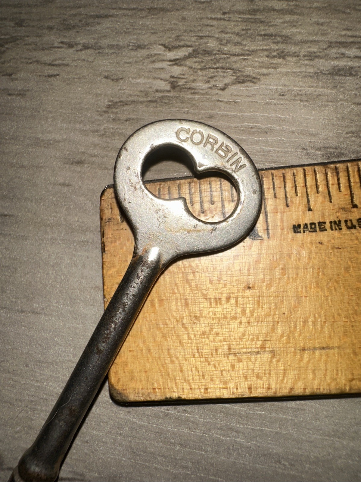 Antique Corbin Skeleton Key Solid Barrel Key. Unique Tip Design!!