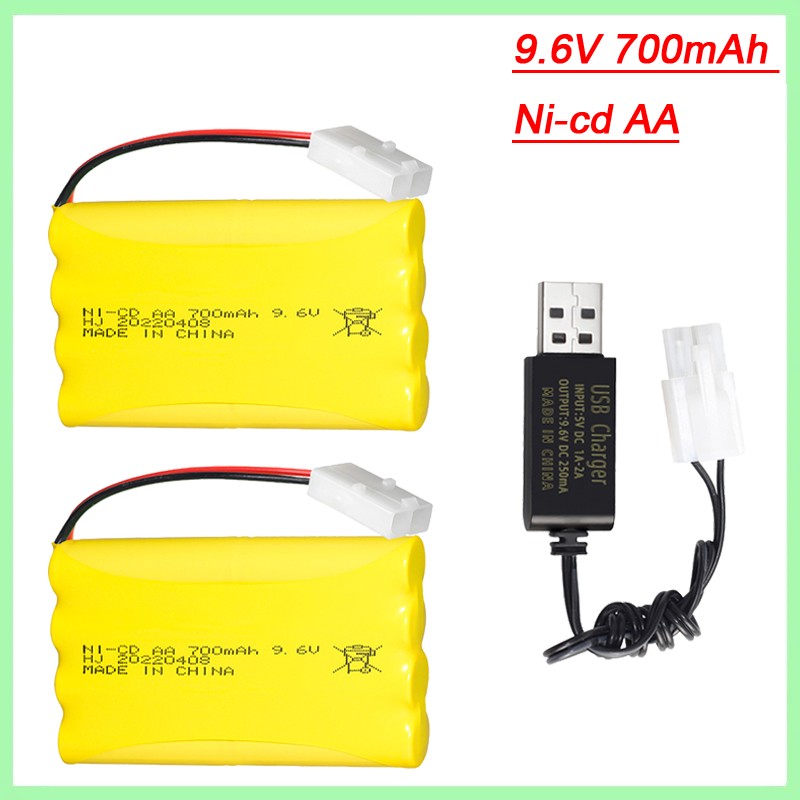 9.6v 700mah NiCD AA Rechargeable Battery For RC Toy Car Boat Gun Train Robot