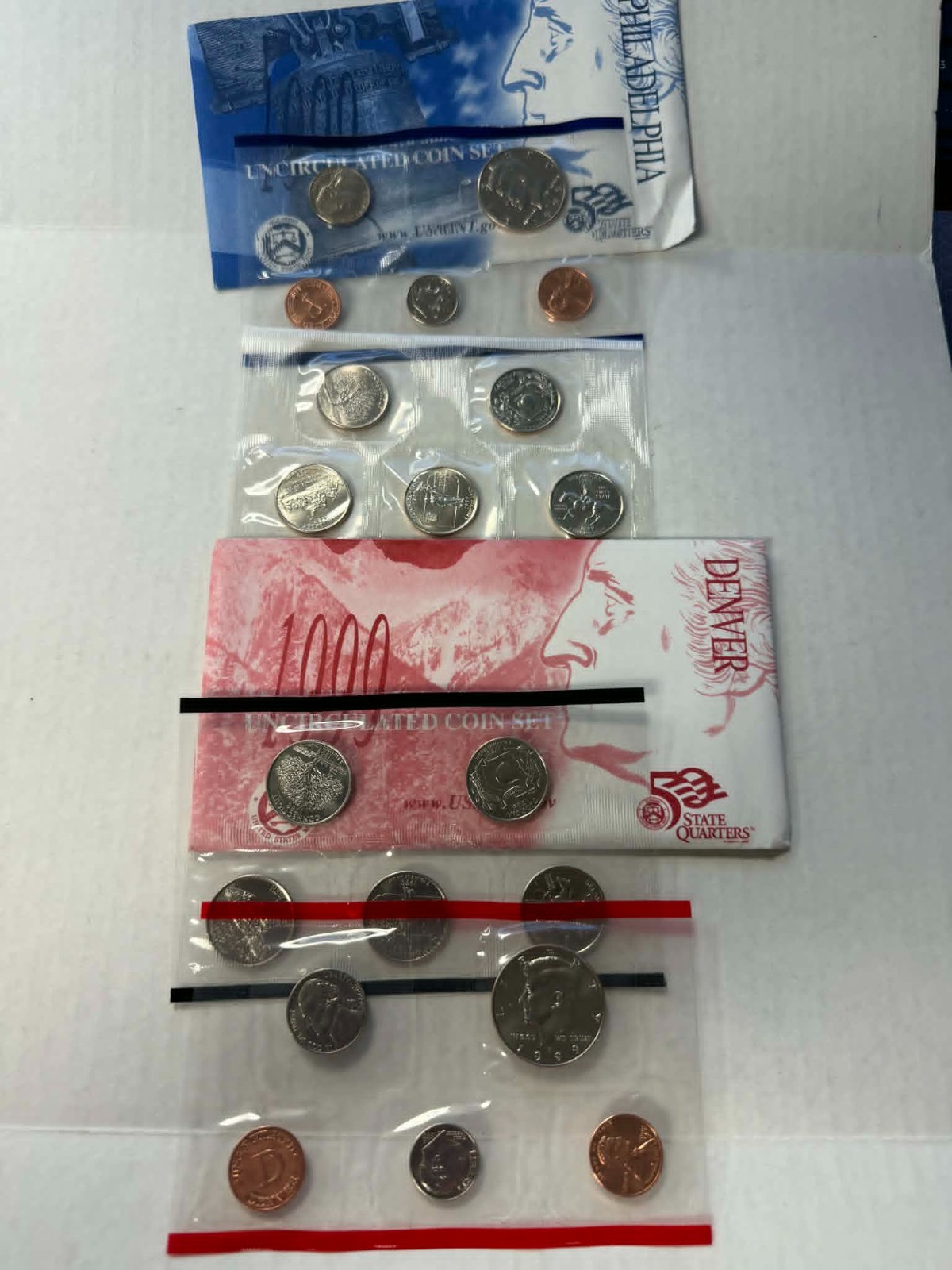 1999 US MINT UNCIRCULATED 18 PIECE COIN SET DENVER PHILADELPHIA