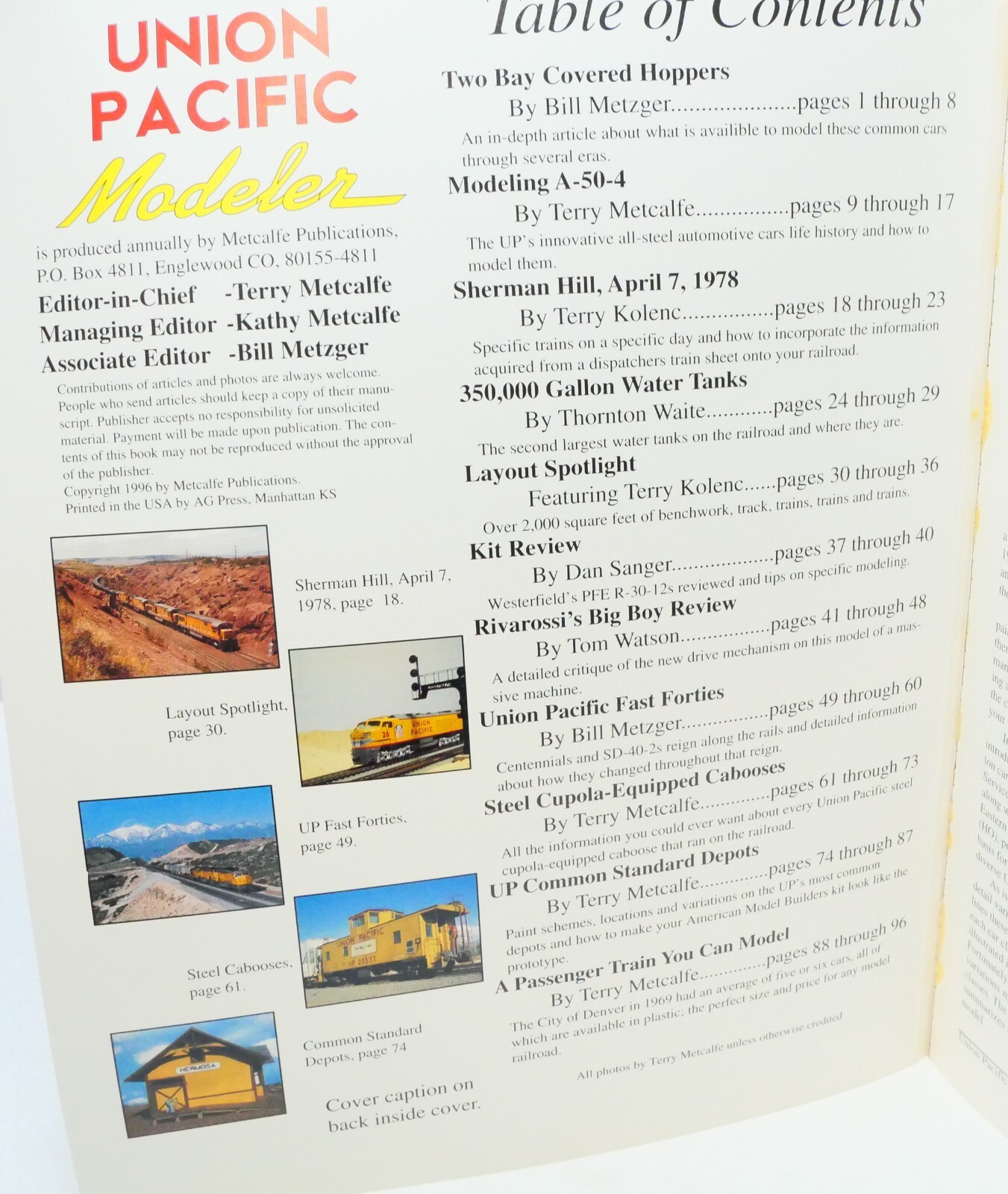 Union Pacific Railroad Modeler Volume 1, 2, 3, & 4, Terry Metcalfe