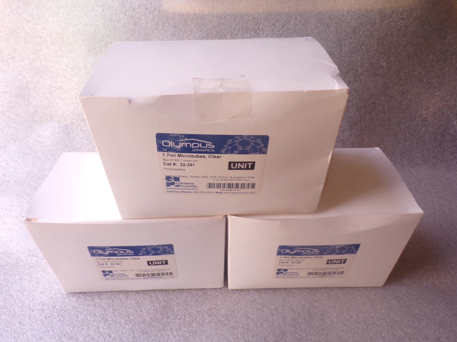 3X500 OLYMPUS 1.7ml Microtubes clear Cat. 22-281