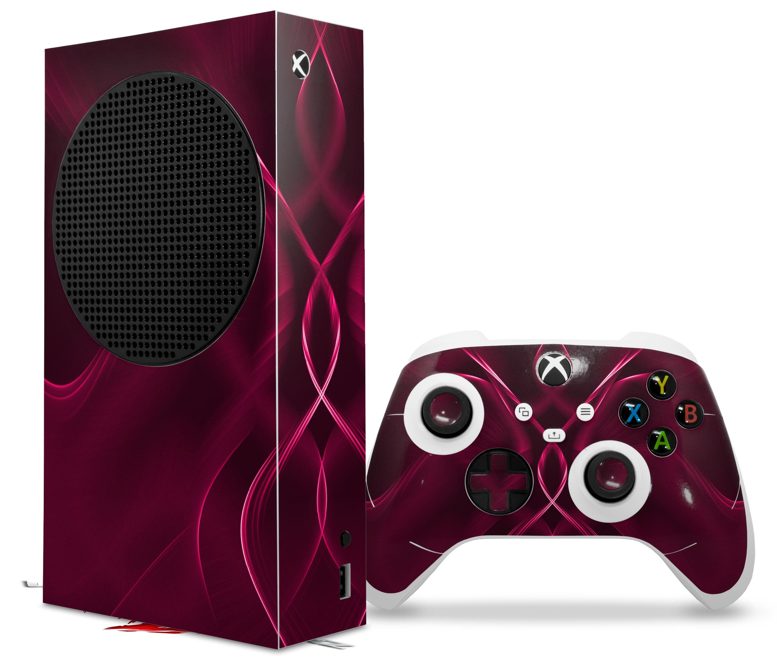 Skin Wrap for XBOX Series S Console Controller Abstract 01 Pink