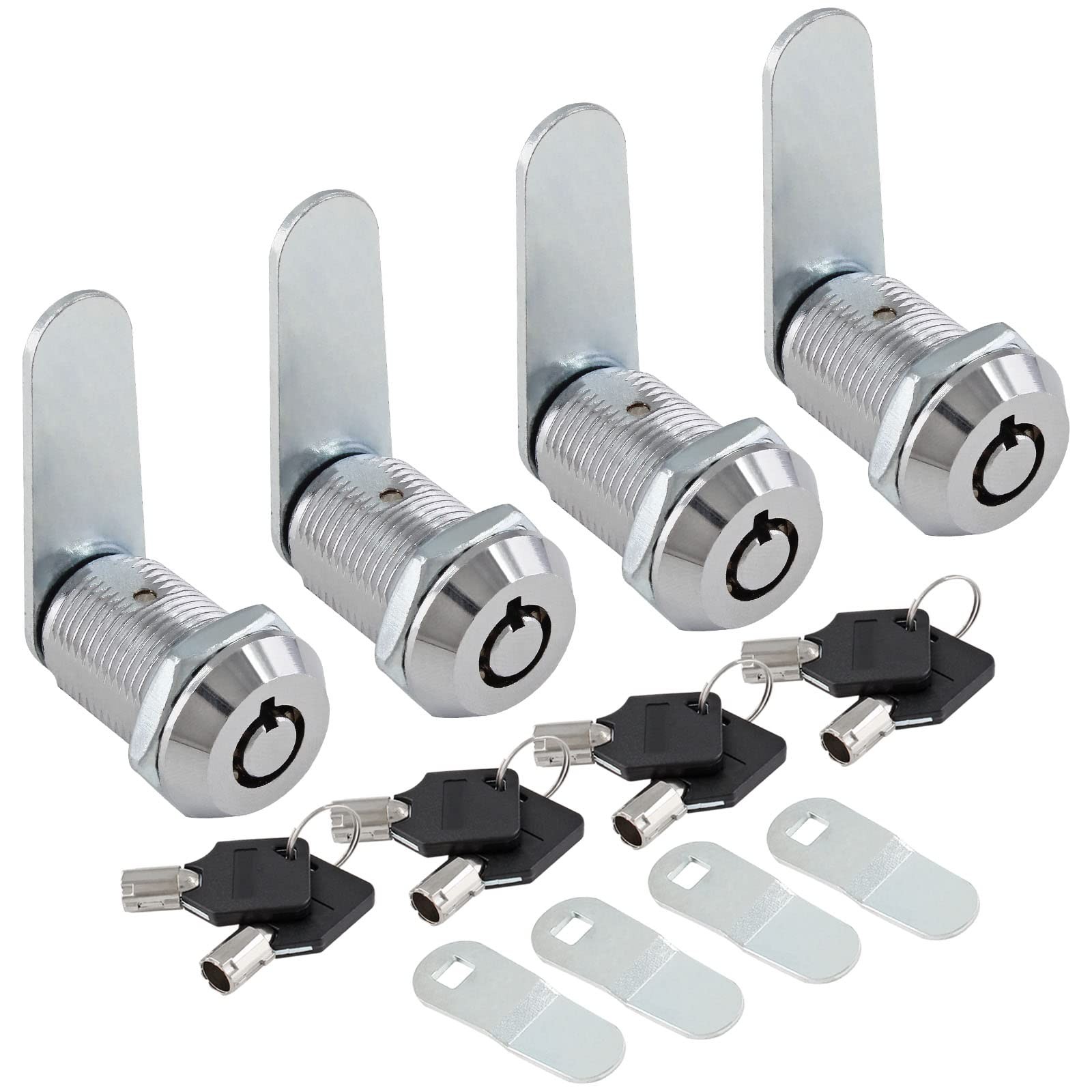 Uenhoy 4 Pack Tubular Cam Locks Keyed Alike, RV Locks Replacement, 1 Inch Cab...