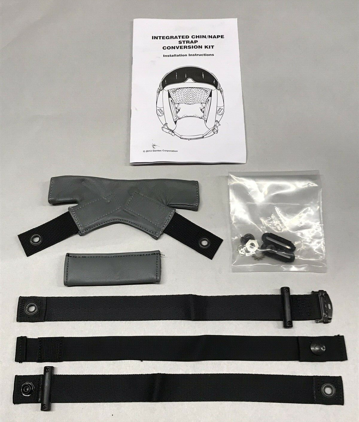 GENTEX Integrated Chin / Nape Strap Conversion / Modification Kit Gray USGI