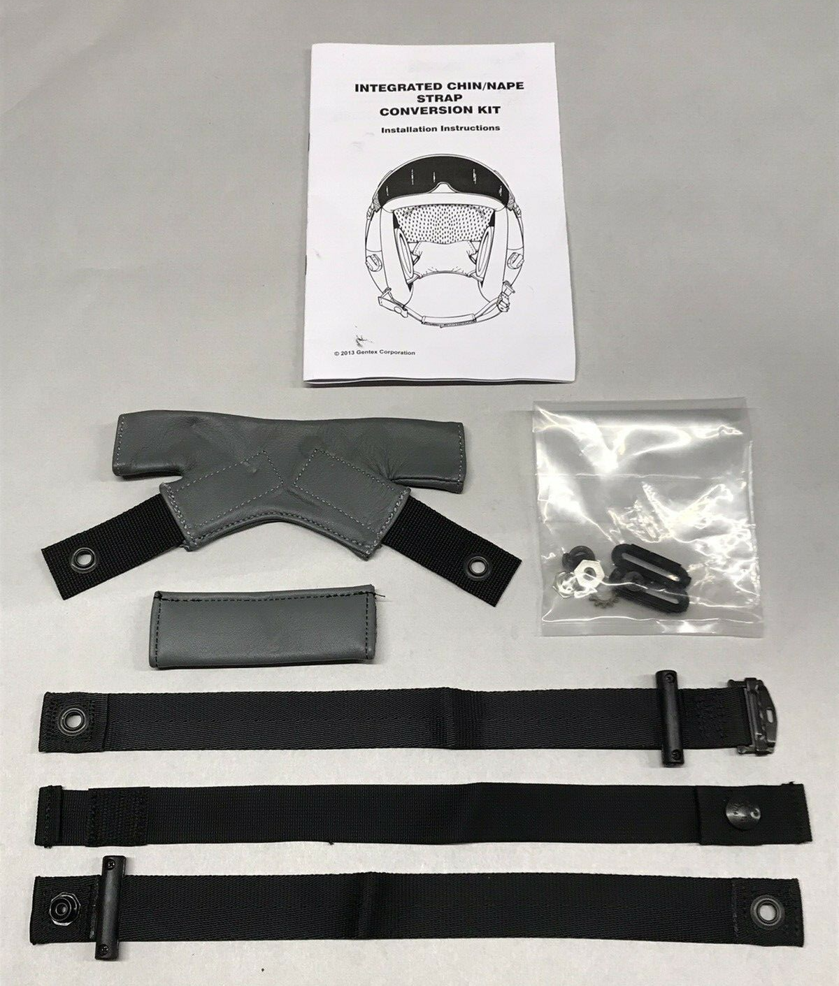 GENTEX Integrated Chin / Nape Strap Conversion / Modification Kit Gray USGI