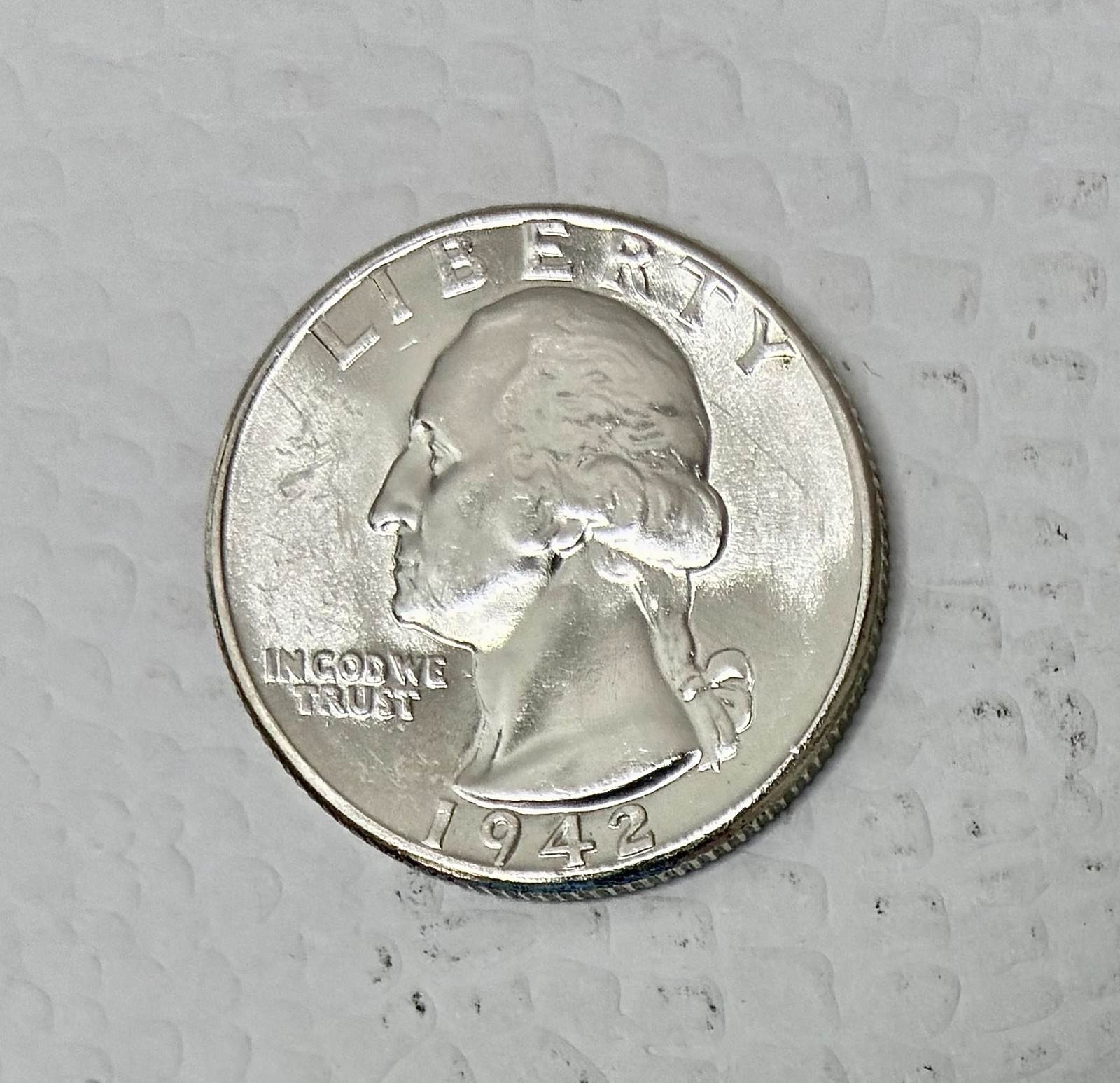 1942 Silver Washington Quarter, Brilliant Uncirculated