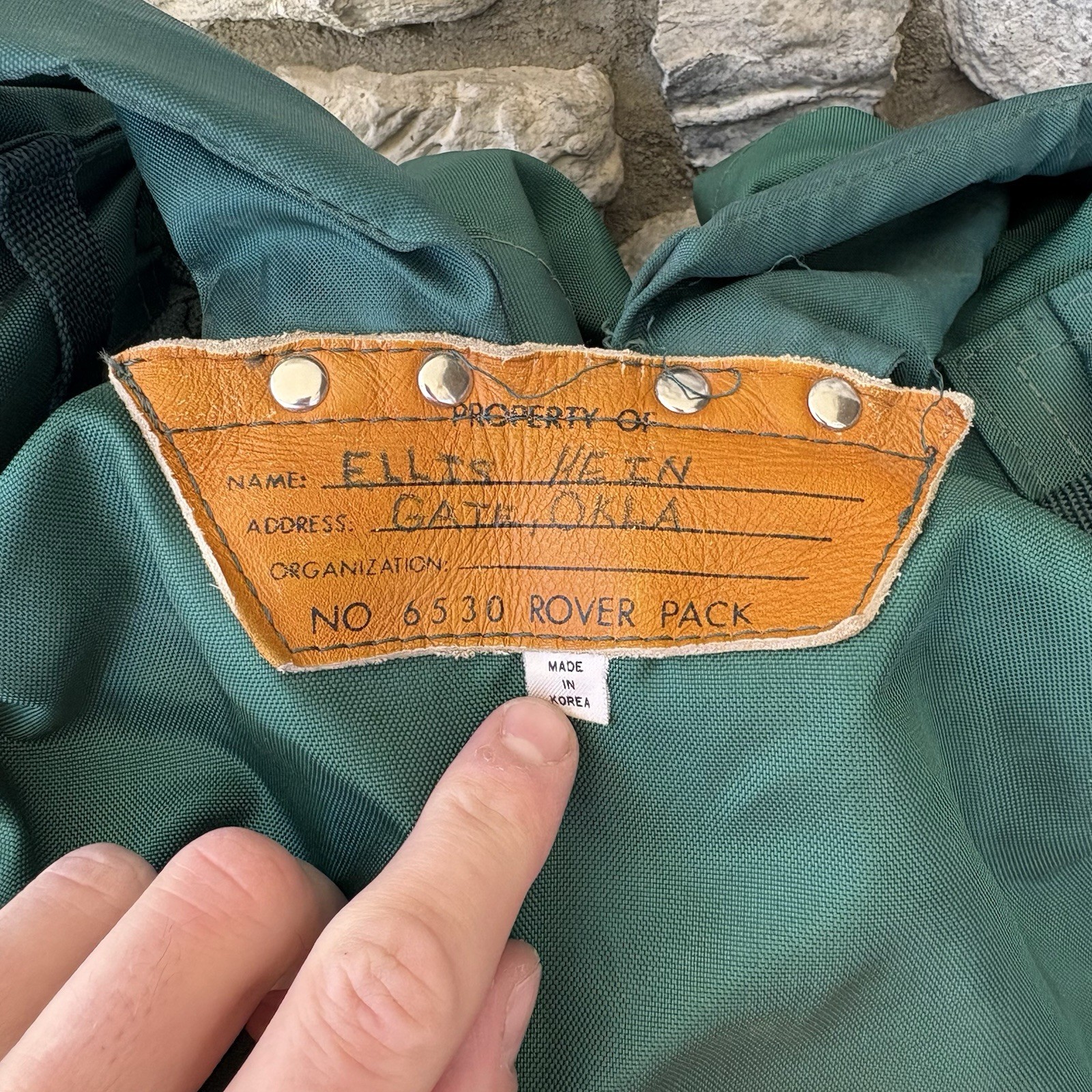 Vintage Backpacking Backpack Green Canvas Backback Original Rover Pack