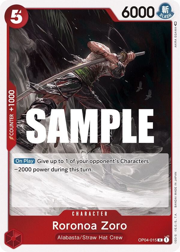 Roronoa Zoro Foil R Kingdoms of Intrigue OP04-015 NM